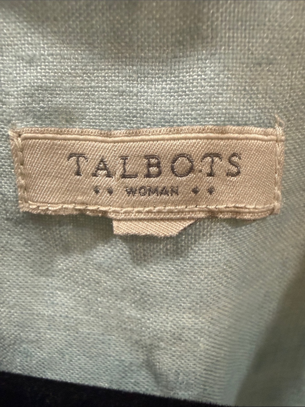 Talbots Light Blue linen Button-Down Blouse - Picture 2 of 3